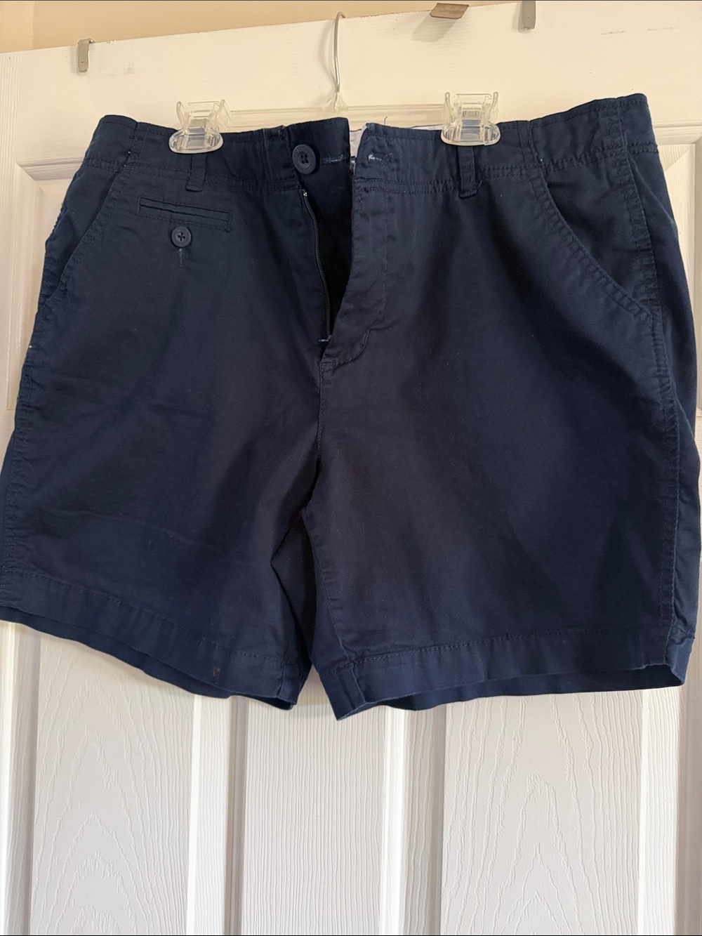 Faded Glory Women’s Navy Flat-Front Cotton Shorts
